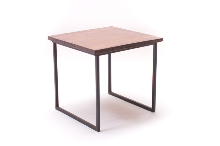 Wood Cube Side Table