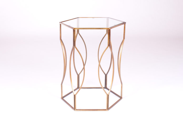 Gold Hexagon Side Table