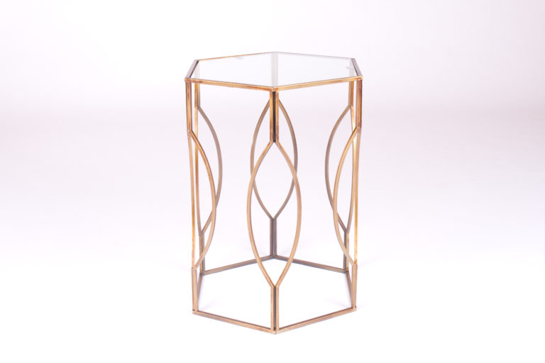 Gold Hexagon Side Table