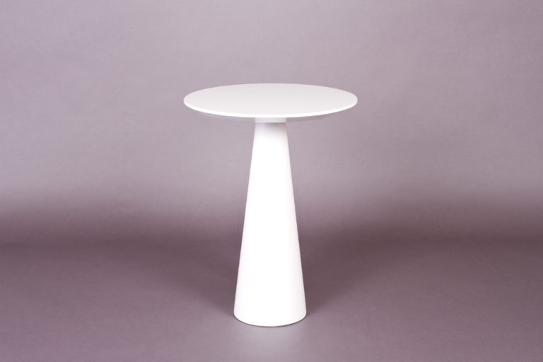 White Pedestal End Table