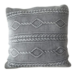Grey Cable Knit Pillow