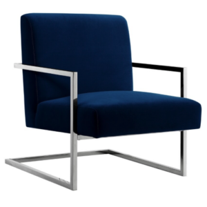 Chair Silver Arm Navy – H286