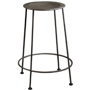 Pewter Round Metal Barstool