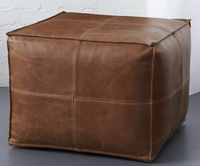 Brown Leather Ottoman