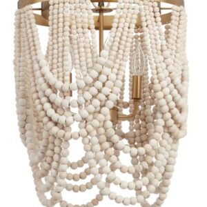 Gold & White Bead Chandelier