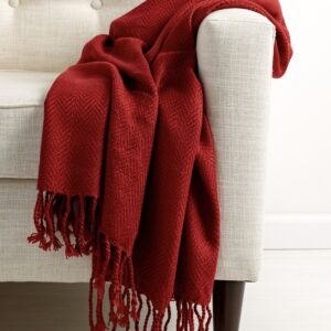 Red Knit Throw Blanket