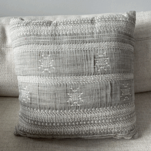 Aztec Grey with White Stitch Pillow