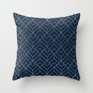 Blue Geometric Pillow