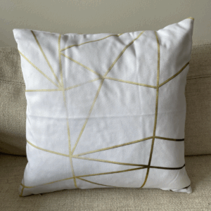 White Geometric Pillow