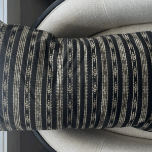Black & Taupe Ikat Lumbar Pillow