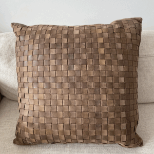 Leather Basketweave Pillow