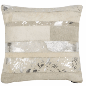 Small Metallic Silver Hide Pillow