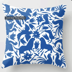 Blue Otomi Throw Pillow