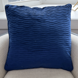 Navy Ribbed Velvet Pillow