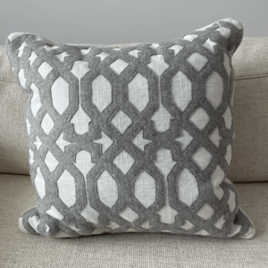 Grey & White Trellis Pillow