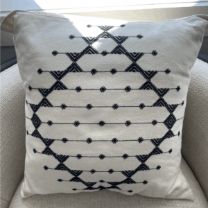White with Black Stripe Diamond Pillow