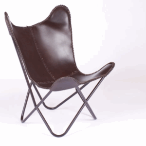 Chocolate Leather Butterfly Chair