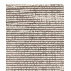 Ivory and Taupe Striped Area Rug