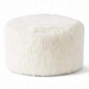 Pouf Fur Large White – E396