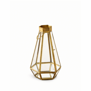Large Gold Faceted Lantern