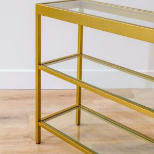 Bar Back Shelf – Gold And Glass Console (3)