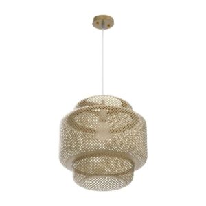 Boho Bamboo Basket Chandelier