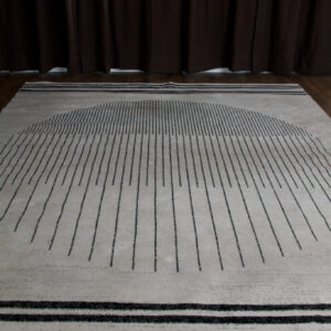 Black And Ivory Modern Geometric Rug