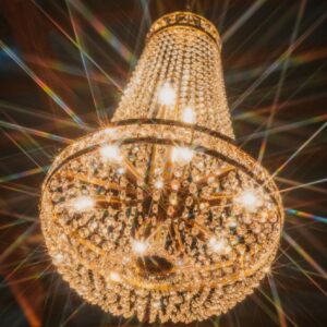 Brass French Empire Pendant Chandelier