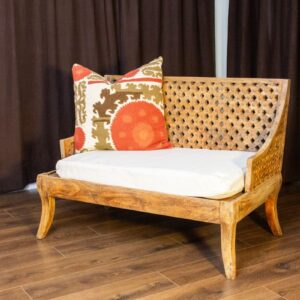 Carved Wood Loveseat (5)
