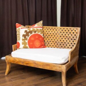 Carved Wood Loveseat (8)