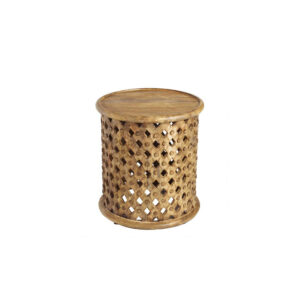 Carved Wood Accent Table Harlequin