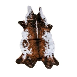 Cowhide Area Rug In Brown And Ivory (5)