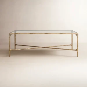 Evelynn Gold and Glass Coffee Table