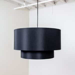 Black two tier ring chandelier