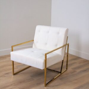 Marilyn Modern Glam Velvet Armchair In Gold And Cream (5)