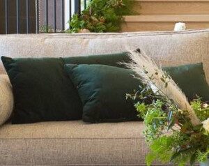 Pillow Velvet Lumbar Dark Green