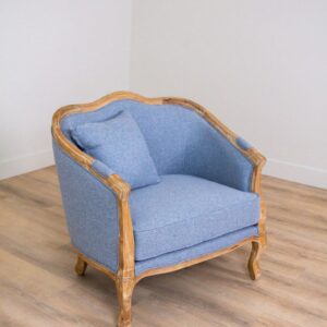 Provence French Country Armchair In Blue (7)