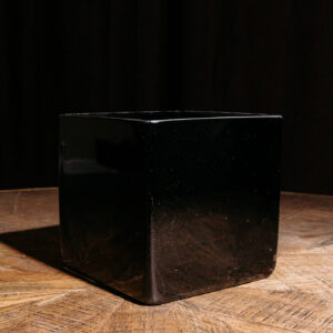 Black Glass Square Vase G610 (5)