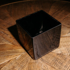 Black Glass Square Vase G610 (7)