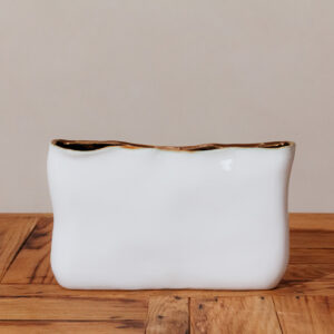 Ceramic Clutch Vase White G588 (6)