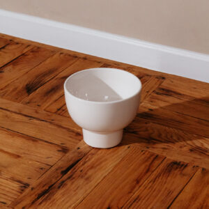 Ceramic Onion Compote Vase White S G594 (3)