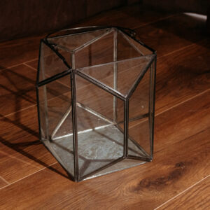 Glass Geometric Black Frame Lantern E440 (4)
