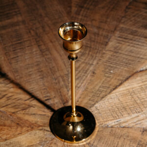 Medium Gold Metal Taper Candle Holder G458 (3)