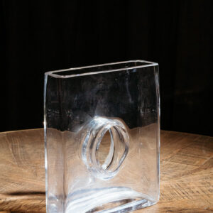 Rectangle Glass Vase W Hole G646 (1)