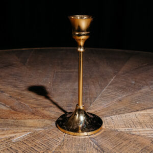 Small Gold Metal Taper Candle Holder G464 (5)