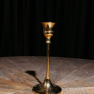 Small Gold Metal Taper Candle Holder G464 (6)
