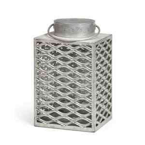 Grey Trellis Lantern