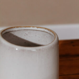 Vase Stone Half Dipped White S G710 (1)