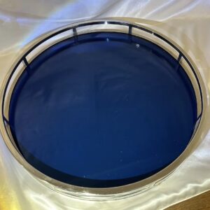 Navy Round Lacquer Tray