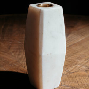 White Marble Taper Candle Holder G462 (5)